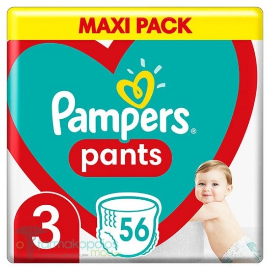 Pampers Πάνες Βρακάκι Pants No 3 για 6-11kg 56τμχ