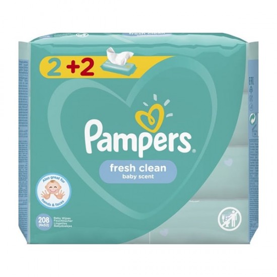 PAMPERS WIPES FRESH CLEAN 3X4X52 (-72%)