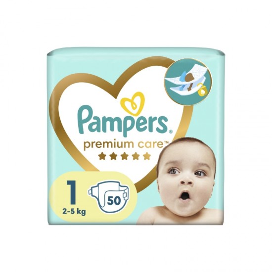 Pampers Premium Care Πάνες με Αυτοκόλλητο No. 1 για 2-5kg 50τμχ