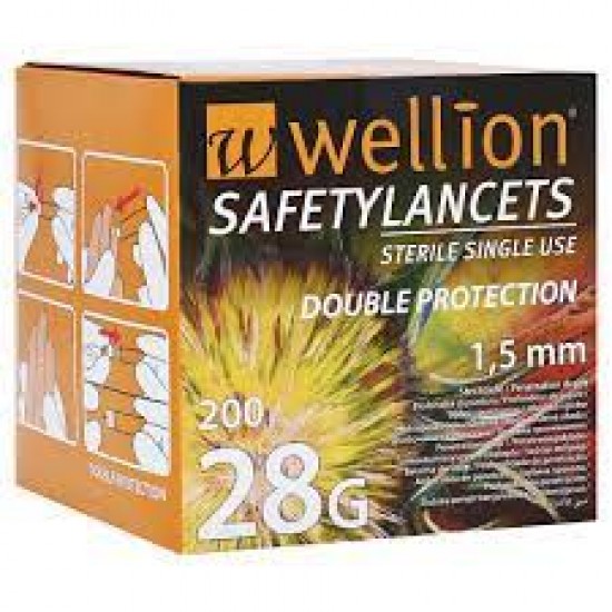 WELLION SAFETY LANCETS 28 G (200)