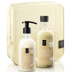 Lavish Care Sweet Vanilla Woods Body Care Bag Gift Set Περιποίησης Σώματος με Sweet Vanilla Woods Shower Gel Αφρόλουτρο, 500ml, Body Lotion Κρέμα Σώματος, 300ml & Δώρο Νεσεσέρ, 1τεμ, 1σετ
