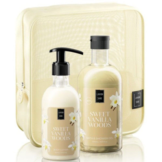 Lavish Care Sweet Vanilla Woods Body Care Bag Gift Set Περιποίησης Σώματος με Sweet Vanilla Woods Shower Gel Αφρόλουτρο, 500ml, Body Lotion Κρέμα Σώματος, 300ml & Δώρο Νεσεσέρ, 1τεμ, 1σετ Lavish Care Sweet Vanilla Woods Body Care Bag Gift Set Περιποίησης Σώματος με Sweet Vanilla Woods Shower Gel Αφρόλουτρο, 500ml, Body Lotion Κρέμα Σώματος, 300ml & Δώρο Νεσεσέρ, 1τεμ, 1σετ