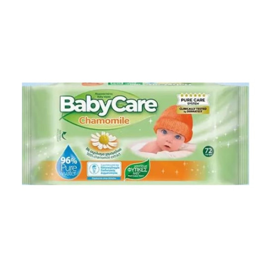 BabyCare Chamomile Pure Water Μωρομάντηλα με Εκχύλισμα Χαμομηλιού, 72τεμ BabyCare Chamomile Pure Water Μωρομάντηλα με Εκχύλισμα Χαμομηλιού, 72τεμ