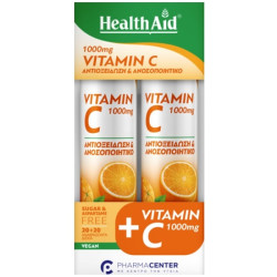 Health Aid Vitamin C 1000mg Orange Promo 1+1, 2x20eff.tabs