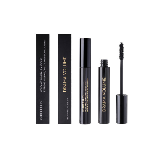 Korres Volcanic Minerals Drama Volume Μάσκαρα για Μέγιστο Όγκο 01 Black, 1τμχ