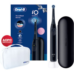 Oral-B Io Series 2 Ηλεκτρική Οδοντόβουρτσα με Αισθητήρα Πίεσης και Θήκη Ταξιδίου & Δώρο Νεσεσέρ Μαύρη