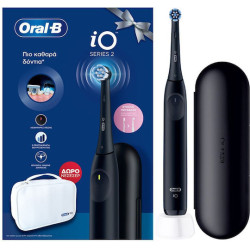 Oral-B Io Series 2 Ηλεκτρική Οδοντόβουρτσα με Αισθητήρα Πίεσης και Θήκη Ταξιδίου & Δώρο Νεσεσέρ Μαύρη