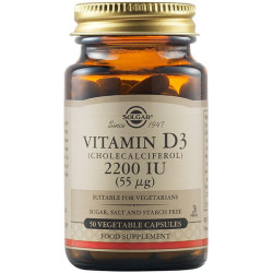 Solgar Vitamin D3 2200IU (55μg), 50veg.caps