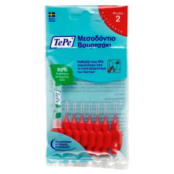 TePe Μεσοδόντια Βουρτσάκια Κόκκινο Μέγεθος ISO: 2 (0.5 mm) 8τμχ