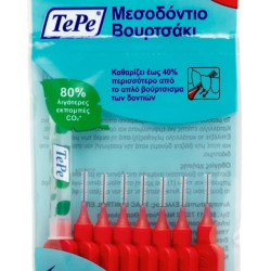 TePe Μεσοδόντια Βουρτσάκια Κόκκινο Μέγεθος ISO: 2 (0.5 mm) 8τμχ