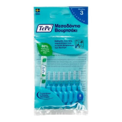 TePe Μεσοδόντια Βουρτσάκια Μπλε Μέγεθος ISO: 3 (0.6 mm) 8τμχ