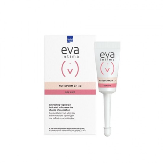 Intermed Eva Intima Actisperm Κολπική Λιπαντική Γέλη Για Αύξηση Της Πιθανότητας Σύλληψης PH 7.2 6 Προγεμισμένοι Εφαρμοστές Των 5ml