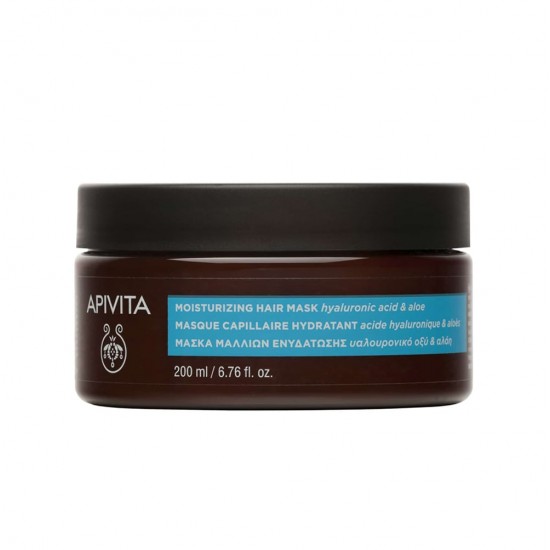 Apivita Moisturizing Hair Mask Μάσκα Μαλλιών Ενυδάτωσης με Αλόη & Υαλουρονικό Οξύ 200ml