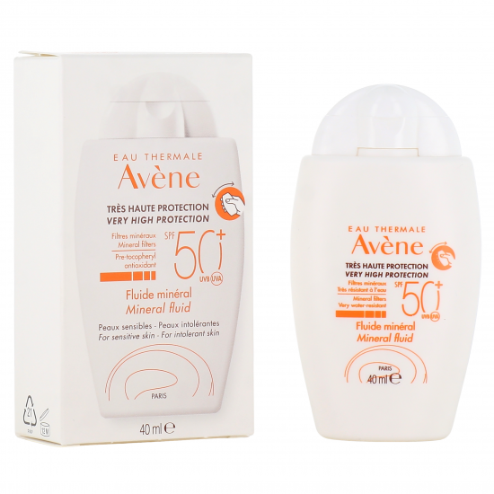 Avene Soins Solaires Fluide Mineral, Αντηλιακή Προσώπου για Ευαίσθητο Δέρμα SPF50+ 40ml