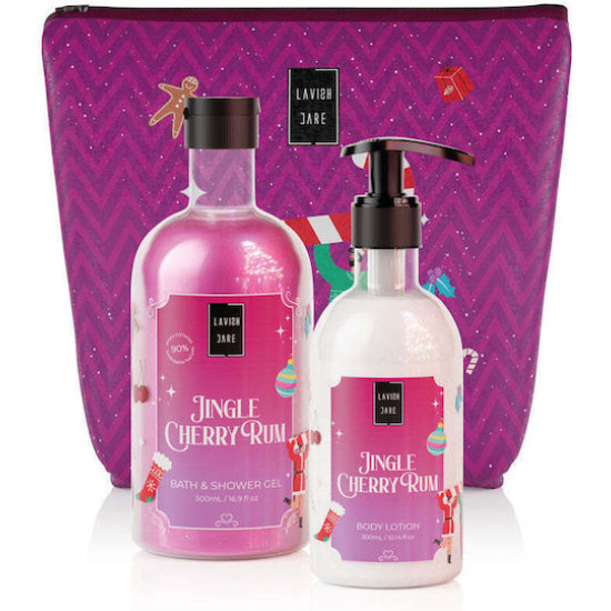 Lavish Care Jingle Cherry Rum Σετ Περιποίησης για Καθαρισμό Σώματος 3τμχ