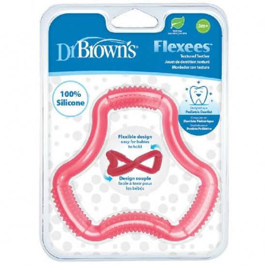 DR. BROWN'S Flexees Κρίκος Οδοντοφυΐας 3m+ 1τμχ. - Ροζ