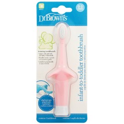 Dr. Brown's HG013 Toothbrush Βρεφική Οδοντόβουρτσα Ελεφαντάκι σε Ροζ Χρώμα 0-3 ετών