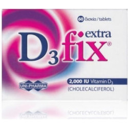 UNI-PHARMA D3 Fix Extra Βιταμίνη για Ενίσχυση του Ανοσοποιητικού & την Υγεία των Οστών 2000iu 60 ταμπλέτες