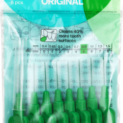 TePe Original Μεσοδόντια Βουρτσάκια 0.8mm Πράσινα 8τμχ