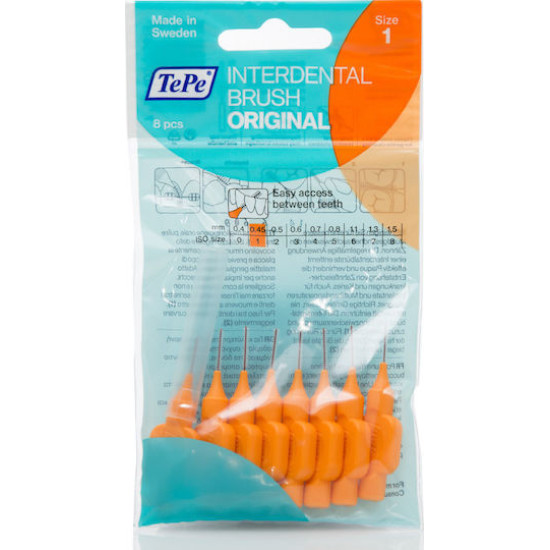 TePe Original Μεσοδόντια Βουρτσάκια 0.45mm Πορτοκαλί 8τμχ