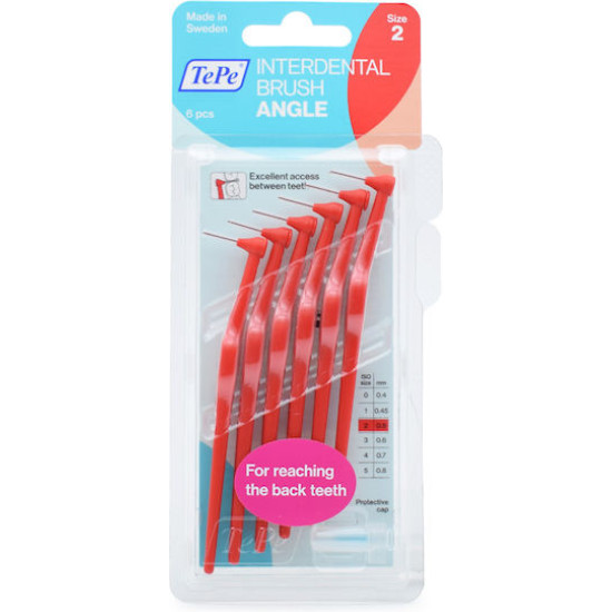 TePe Angle Μεσοδόντια Βουρτσάκια με Λαβή 0.5mm Κόκκινο