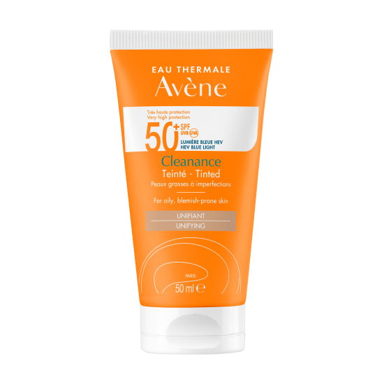 Avène Cleanance Solaire Αντηλιακό Προσώπου SPF 50+ με Χρώμα για το Ευαίσθητο Λιπαρό Δέρμα με Ατέλειες 50ml