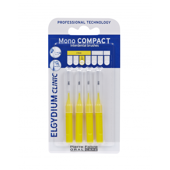 Elgydium Mono Compact  Μεσοδόντια Βουρτσάκια  0. 5 - Κίτρινα 4τμχ