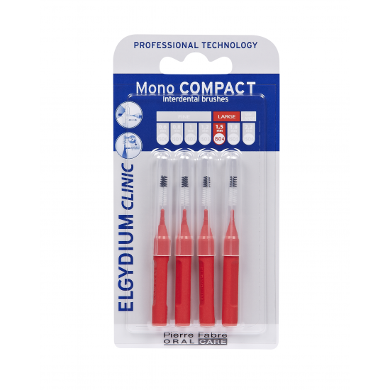 Elgydium Mono Compact  Μεσοδόντια Βουρτσάκια  0.7 - Κόκκινα 4τμχ