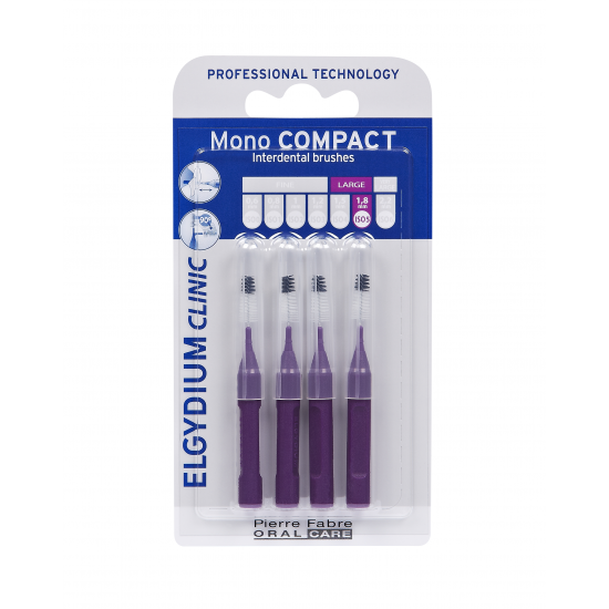 Elgydium Mono Compact  Μεσοδόντια Βουρτσάκια  0.8 - Μωβ 4τμχ