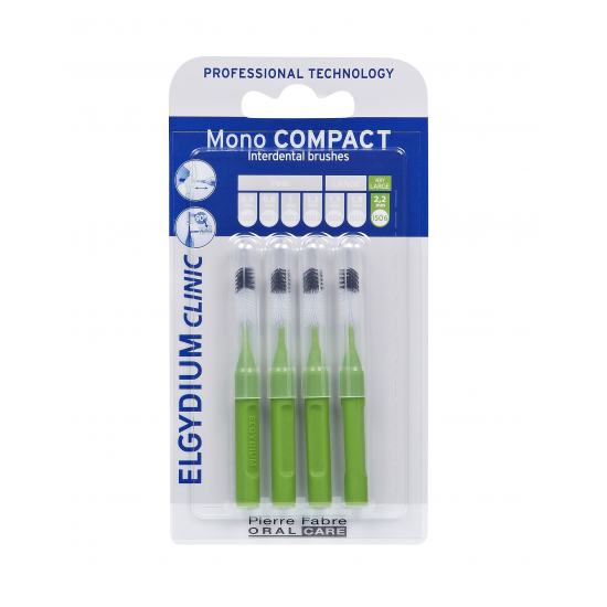 Elgydium Mono Compact  Μεσοδόντια Βουρτσάκια  1.1 - Πράσινα 4τμχ