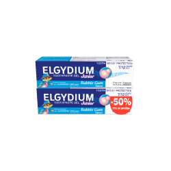 Elgydium Promo Junior Bubble Παιδική οδοντόκρεμα με γεύση Τσιχλόφουσκα 2x50ml -50% στο 2ο προϊόν