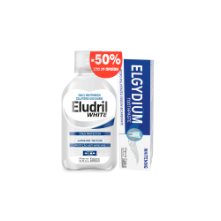 Elgydium Promo Eludril White Στοματικό Διάλυμα 500ml & Elgydium Whitening οδοντόκρεμα 75ml για Λευκά Δόντια με -50% στο 2ο προϊόν